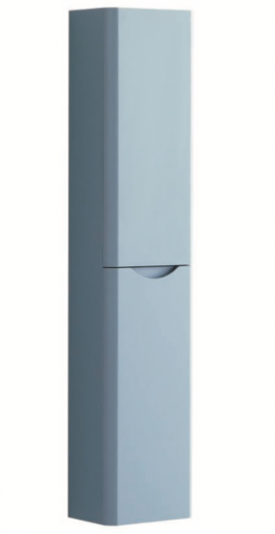 KDK 300mm Curved Tall Unit With Two Handleless Doors 100% Waterproof Pvc Matt Blue